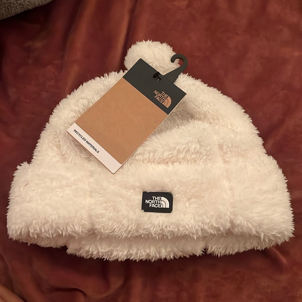 North face Kids Fuzzy Beanie White